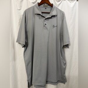 Peter Millar Summer Comfort Men's Stripes Gray Polo Golf Shirt Sz XXL EUC